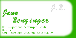 jeno menzinger business card